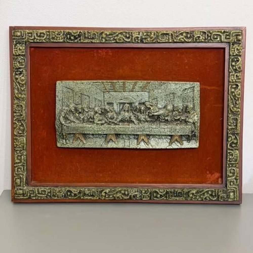 Vintage 3D Last Supper Relief Wall Art